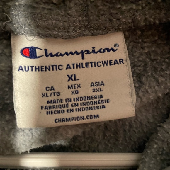 Champion Blue and White Tie-Dye Men's Hoodie - Picture 3 of 3